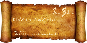 Klára Zsófia névjegykártya